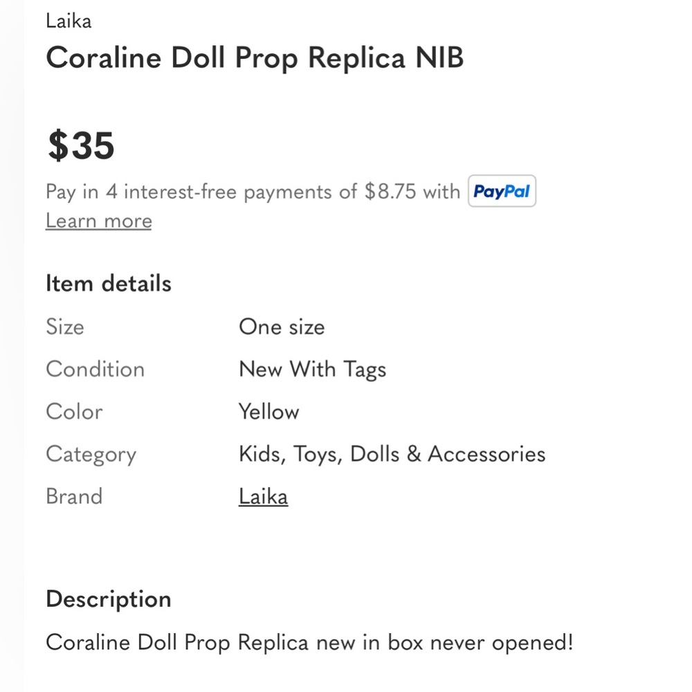 Coraline Doll Prop Replica NIB - Picture 11 of 11